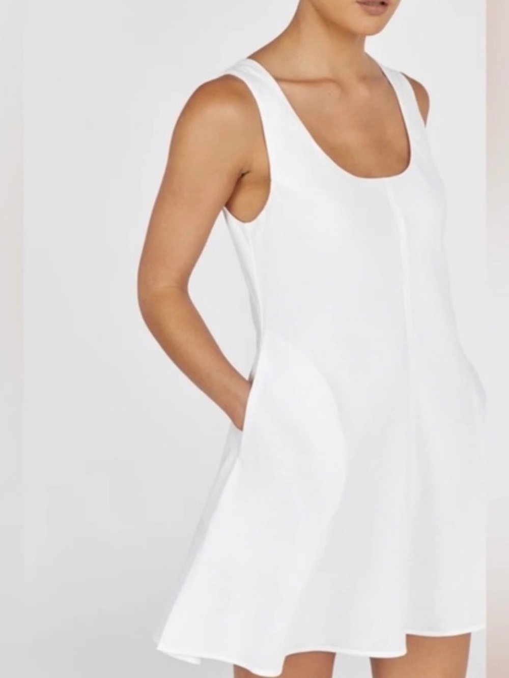 DISSH Monica linen scoop mini dress